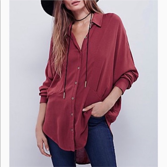 Free People Tops - Free People True Affection Blouse Red Earth